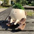 Sunny Bloom – Smiley Face Resin Pot | Kawaii Ornament & Creative Gift