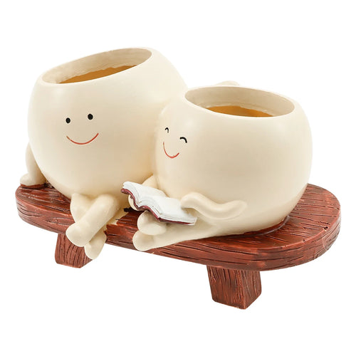 Happy Hole – Smiling Face Succulent Pot with Drainage | Resin Kawaii Planter